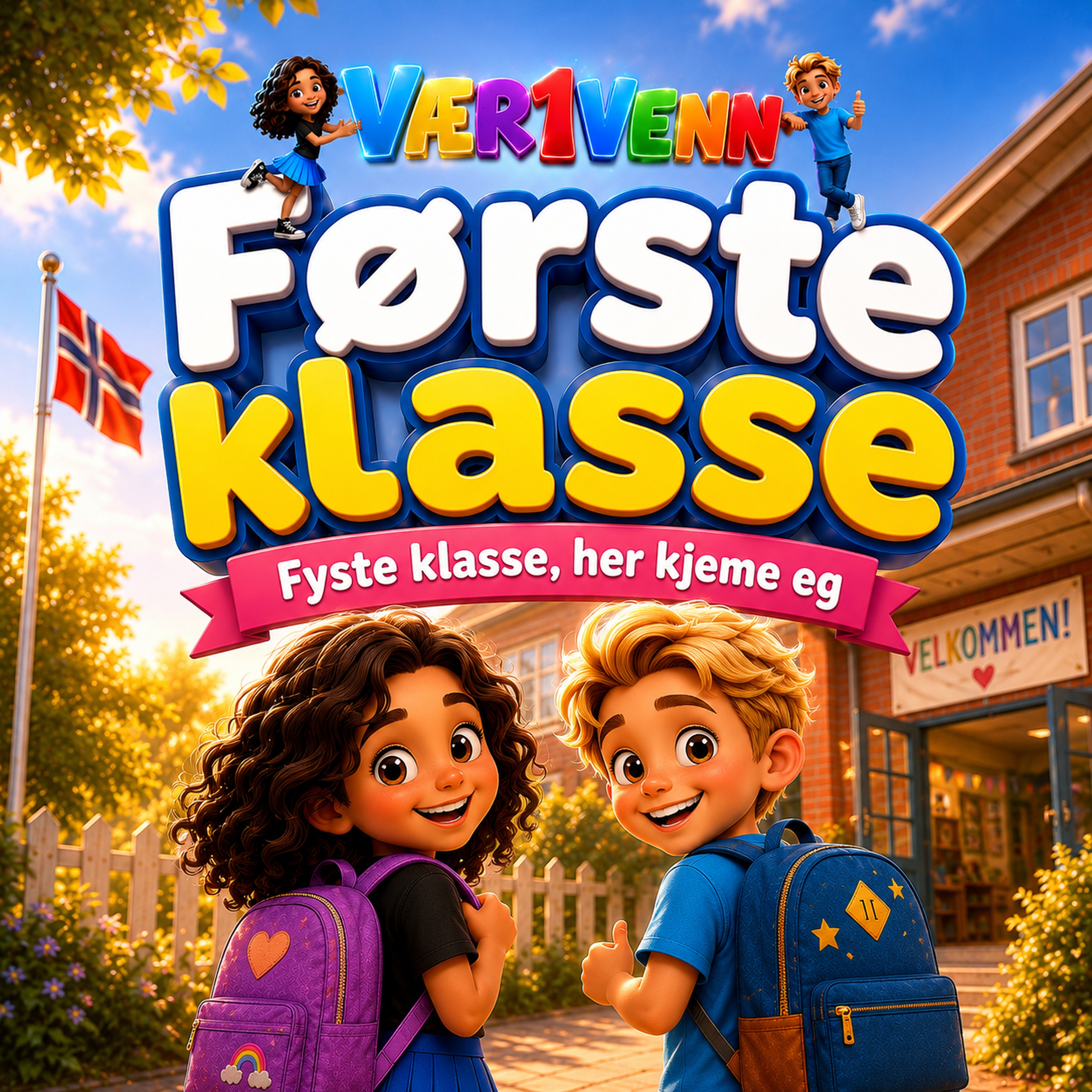 Coverbilde for sangen “Fyste klasse, her kjeme eg”.